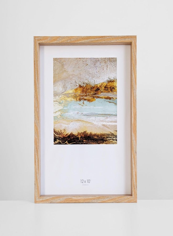 PLUSCHEN 10X12 Khaki Wooden Picture Frame with Plexiglass For Wall and Desktop Display - Image 1